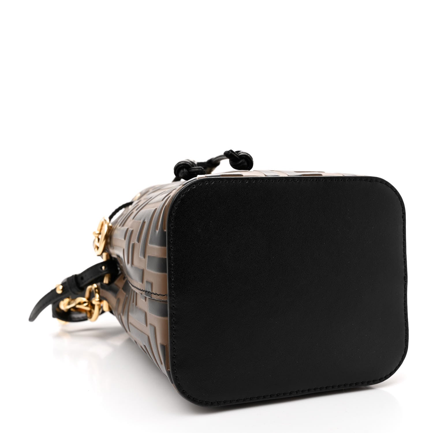 Fendi Vitello Liberty F is Fendi Bi-Color FF 1974 Embossed Mini Mon Tresor Bucket Bag Maya Black 4 of 10