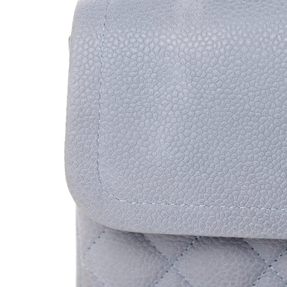 Chanel Iridescent Caviar Quilted Medium Double Flap Light Grey 15 of 16