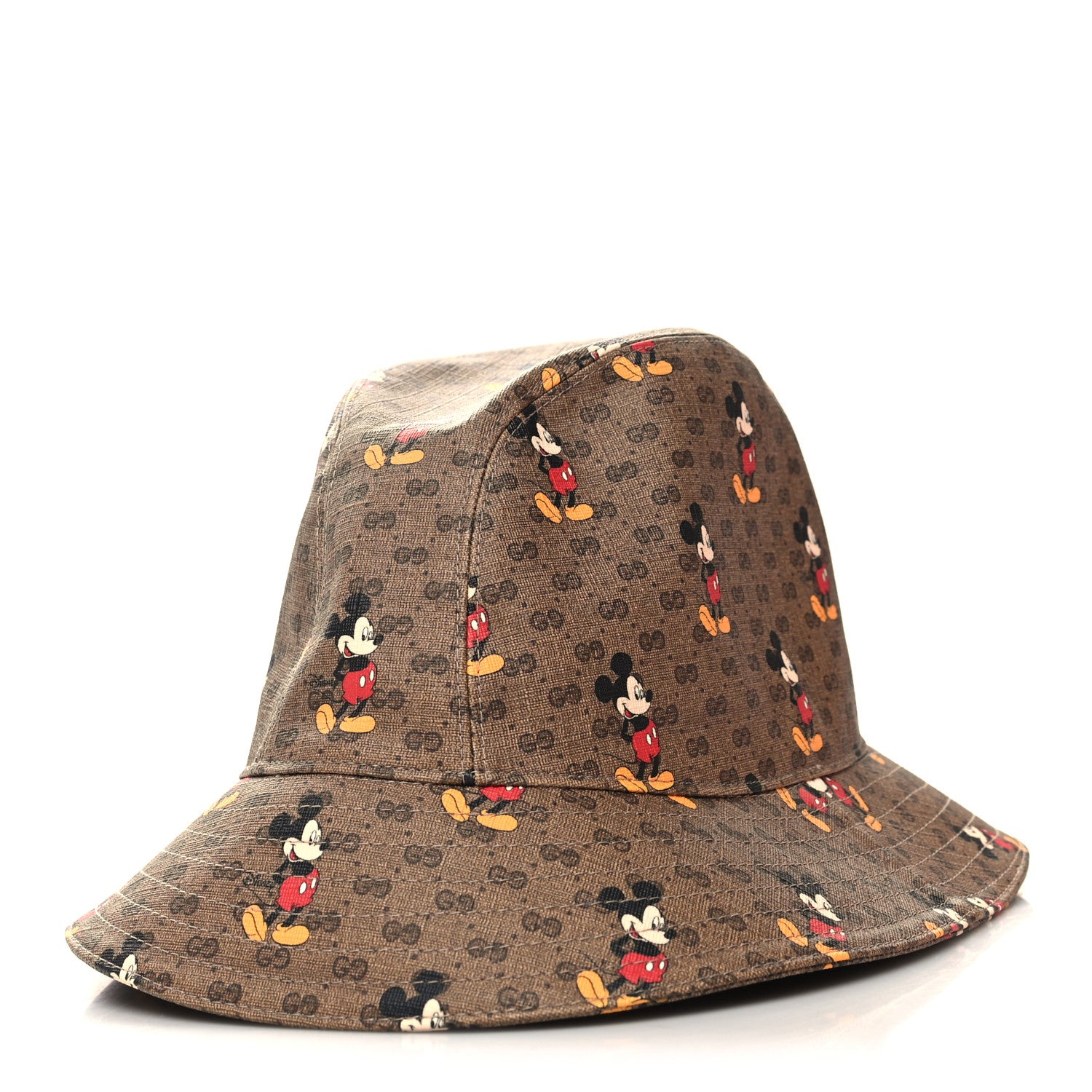 Gucci X DISNEY Mini Vintage GG Supreme Monogram Mickey Mouse Trent Bucket Hat L Beige Ebony Yellow 1 of 9