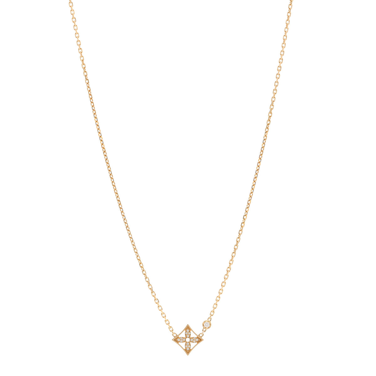 Louis Vuitton 18K Yellow Gold Diamond Idylle Blossom Pendant Pave Necklace 1 of 5