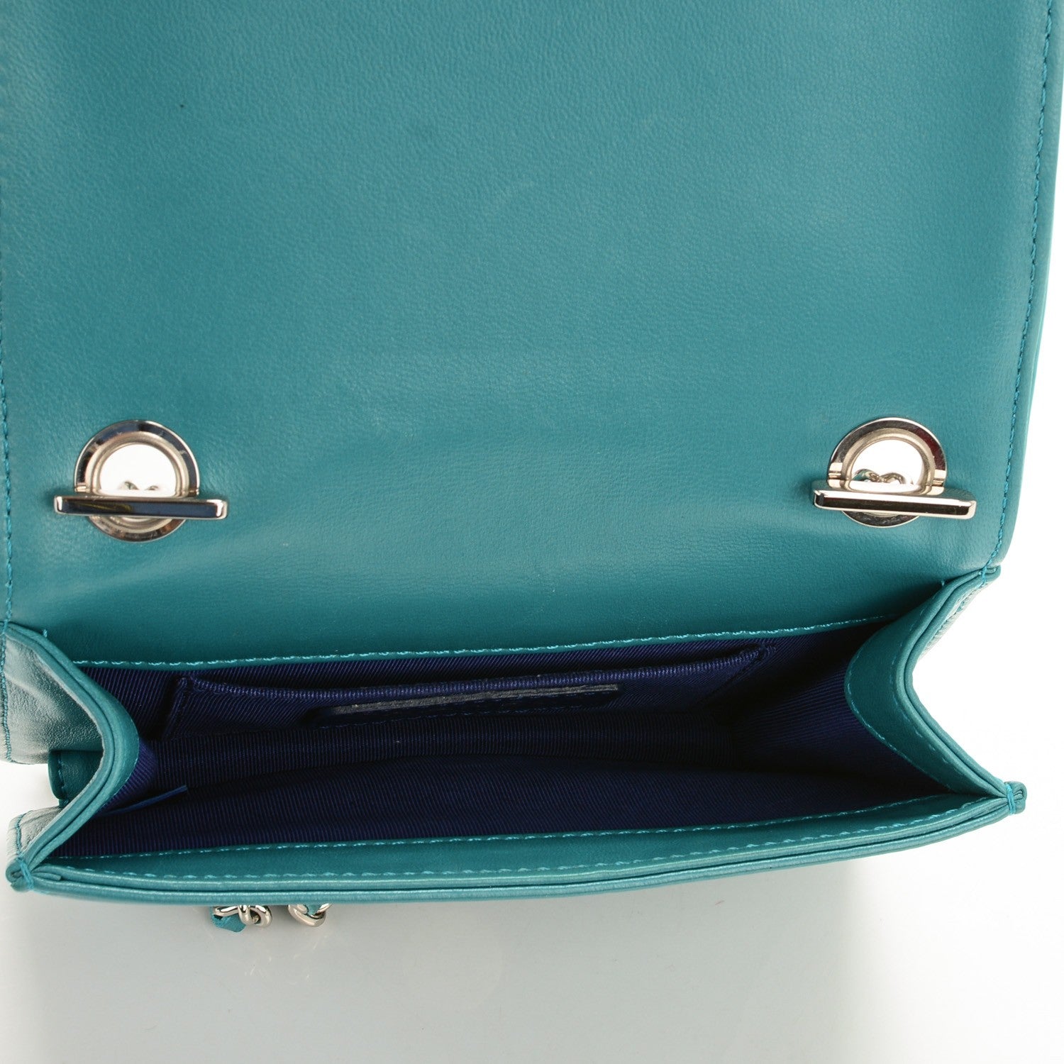 Chanel Plexiglass Patent Mini Boy Brick Flap Turquoise Navy 5 of 7