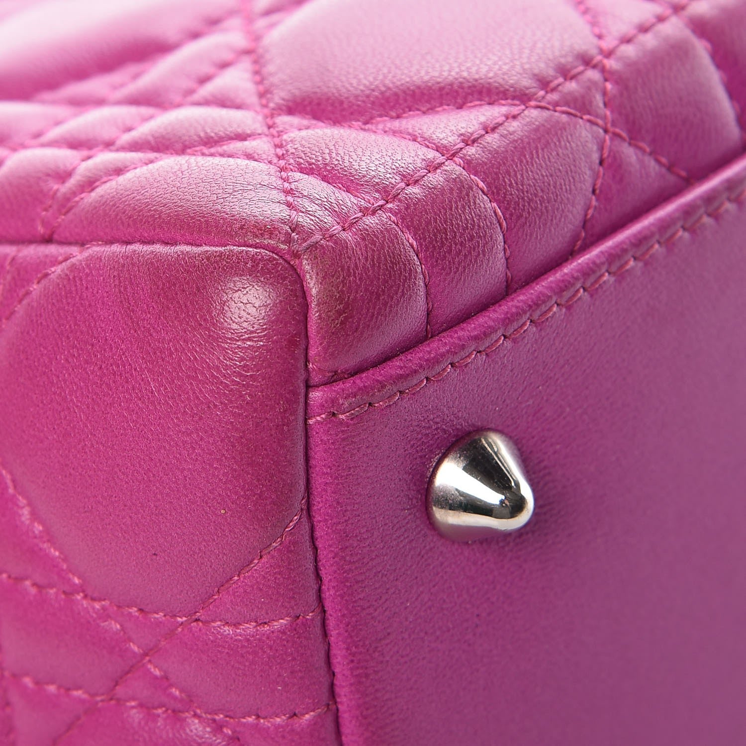 Christian Dior Lambskin Cannage Medium Lady Dior Pink 15 of 17