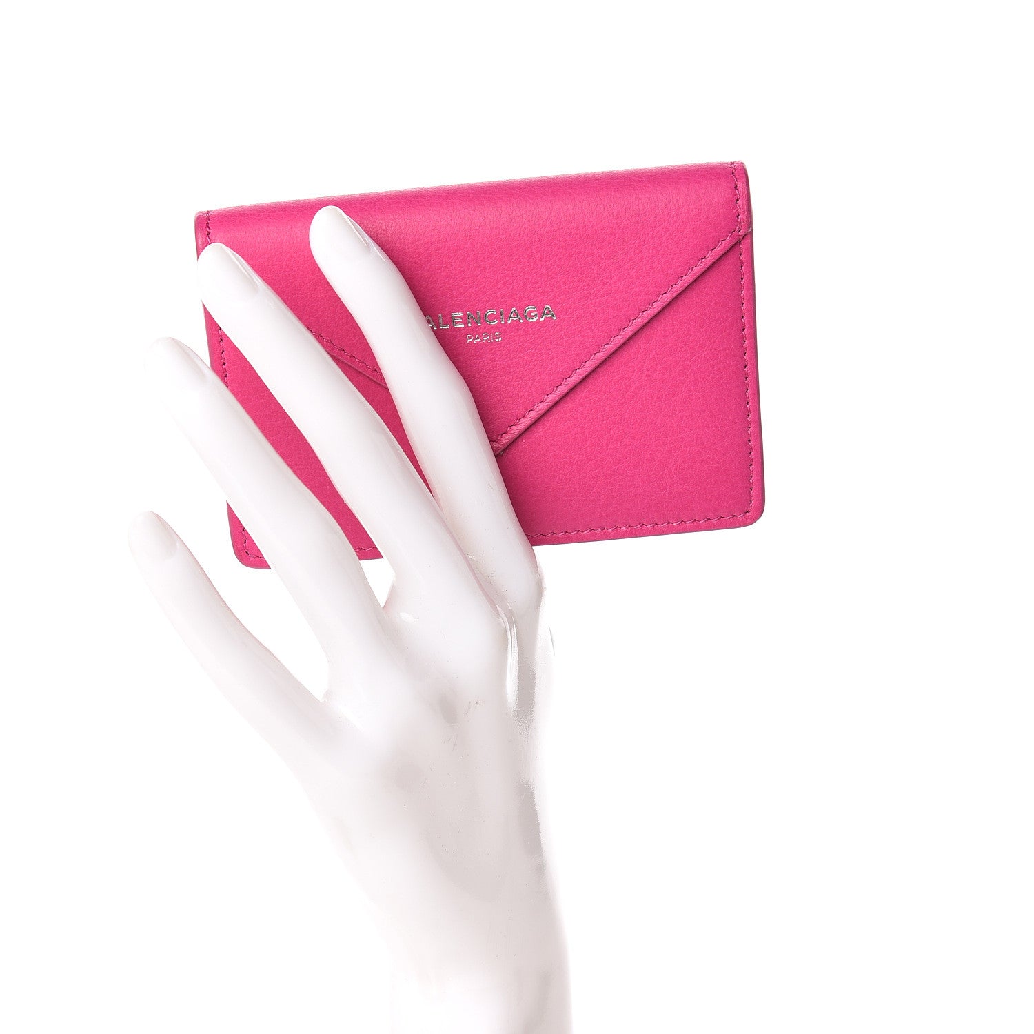 Balenciaga Smooth Calfskin Papier Flap Card Holder Rose Magenta 2 of 8