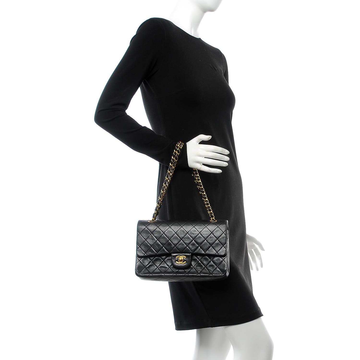 Chanel Lambskin Quilted Medium Double Flap Black 3 of 11