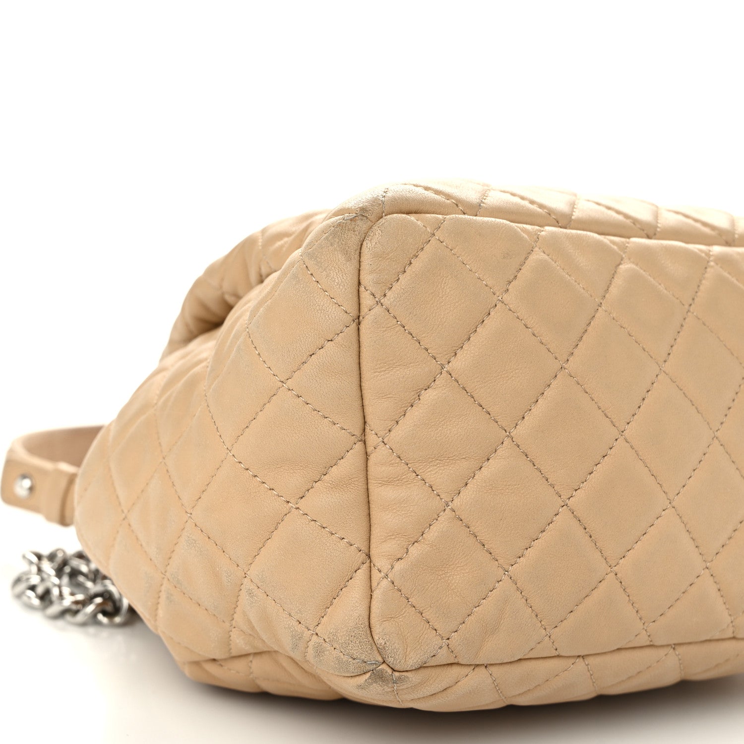 Chanel Lambskin Quilted Small CC Chain Bucket Drawstring Bag Light Beige 9 of 13