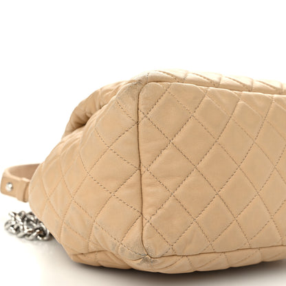 Chanel Lambskin Quilted Small CC Chain Bucket Drawstring Bag Light Beige 9 of 13
