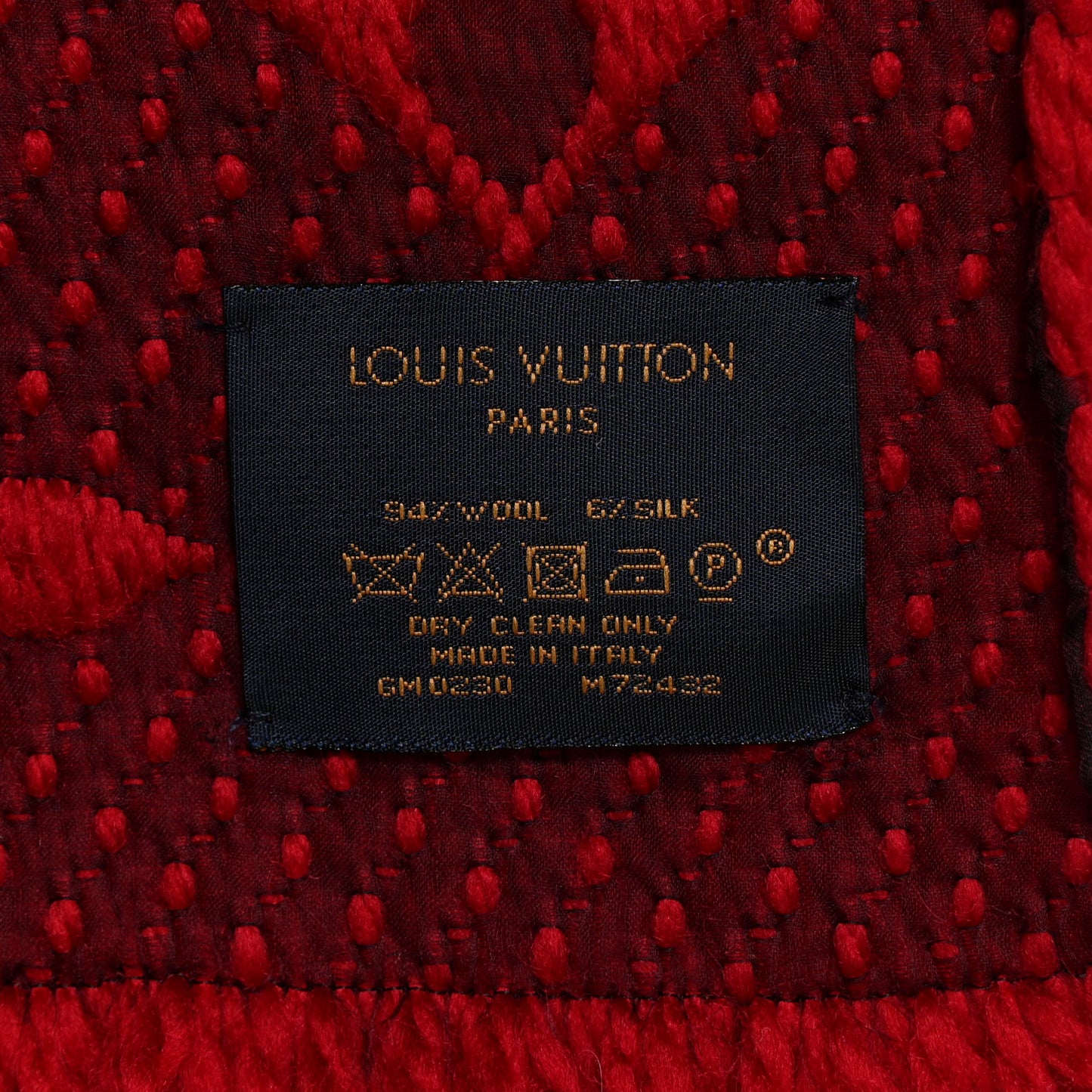 Wool Silk Logomania Scarf Rubis