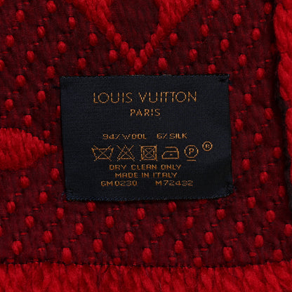 Louis Vuitton Wool Silk Logomania Scarf Rubis 3 of 3