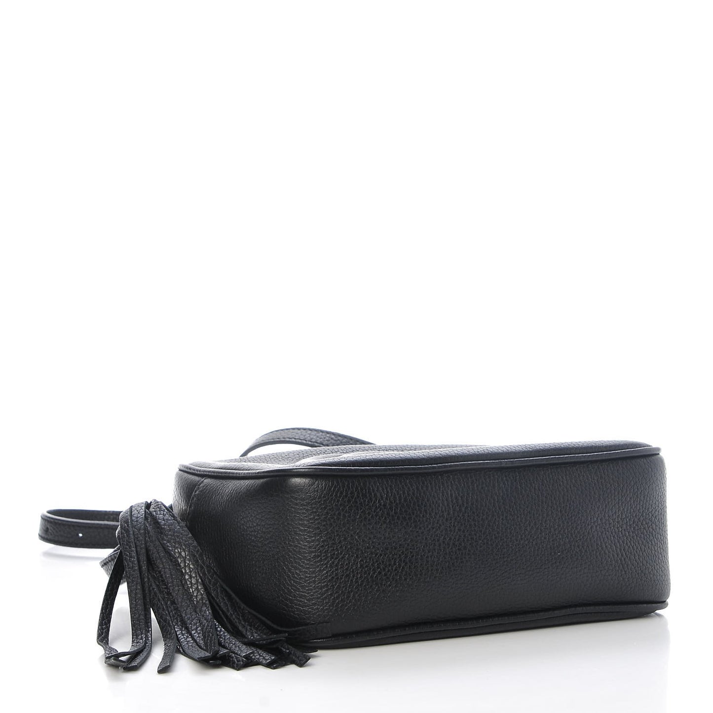 Pebbled Calfskin Small Soho Disco Bag Black