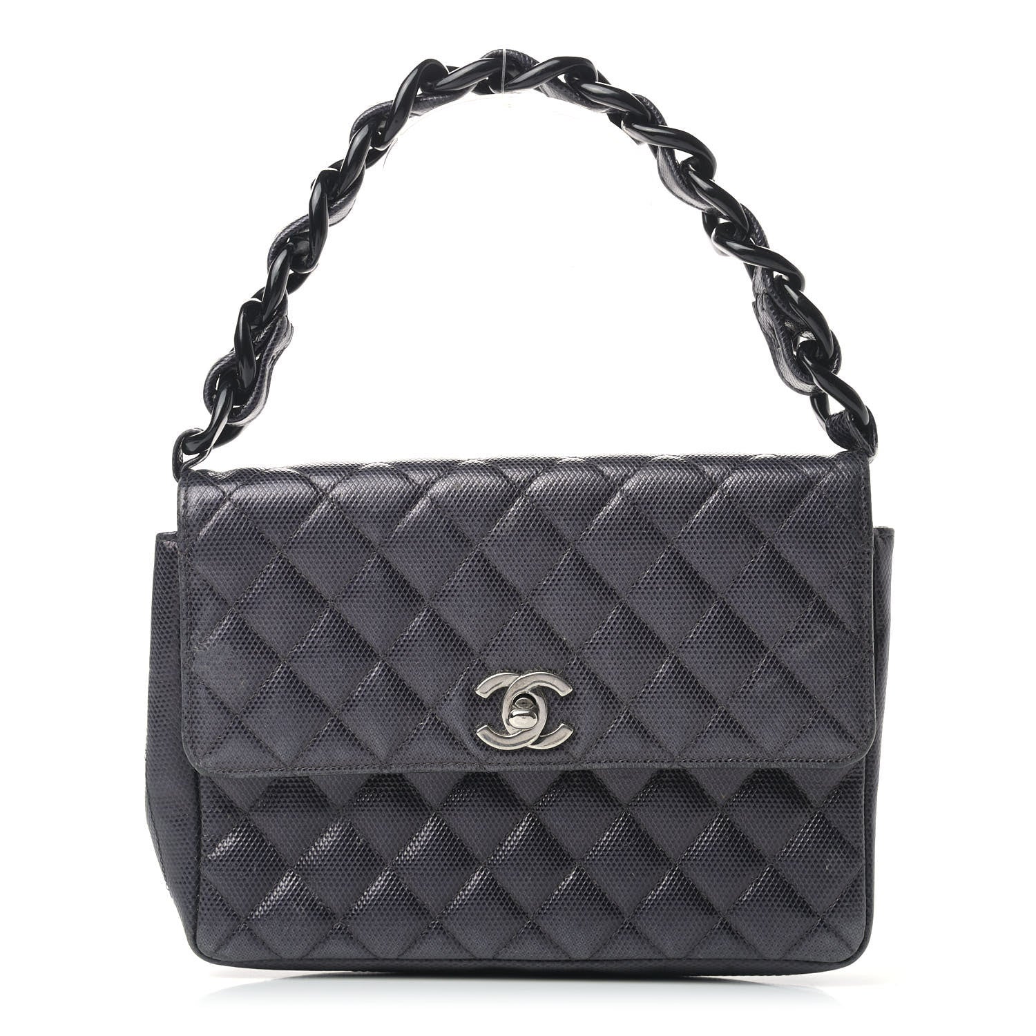 Chanel Metallic Calfskin Quilted Single Flap Black 1 of 18