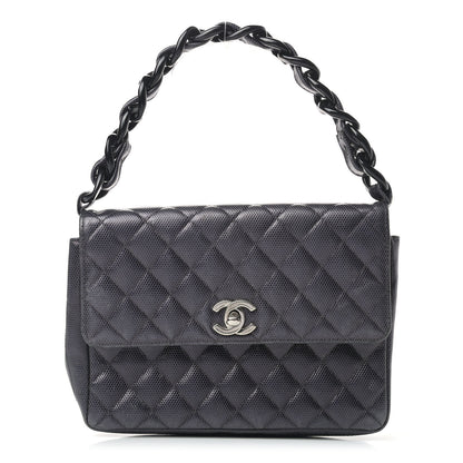 Chanel Metallic Calfskin Quilted Single Flap Black 1 of 18