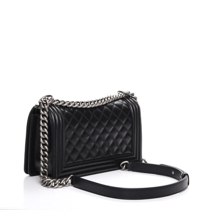 Chanel Lambskin Quilted Medium Boy Flap Black 3 of 7