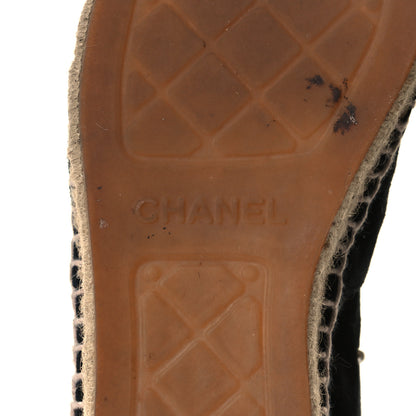 Chanel Suede Pearl CC Espadrilles 36 Black 6 of 9