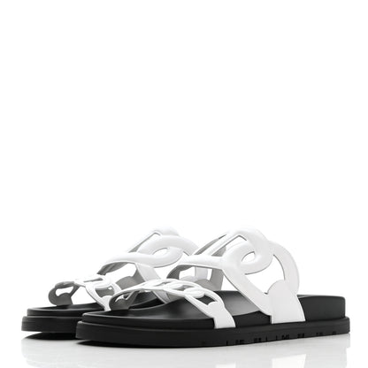 Hermes Nappa Womens Extra Sandals 35 White 3 of 9