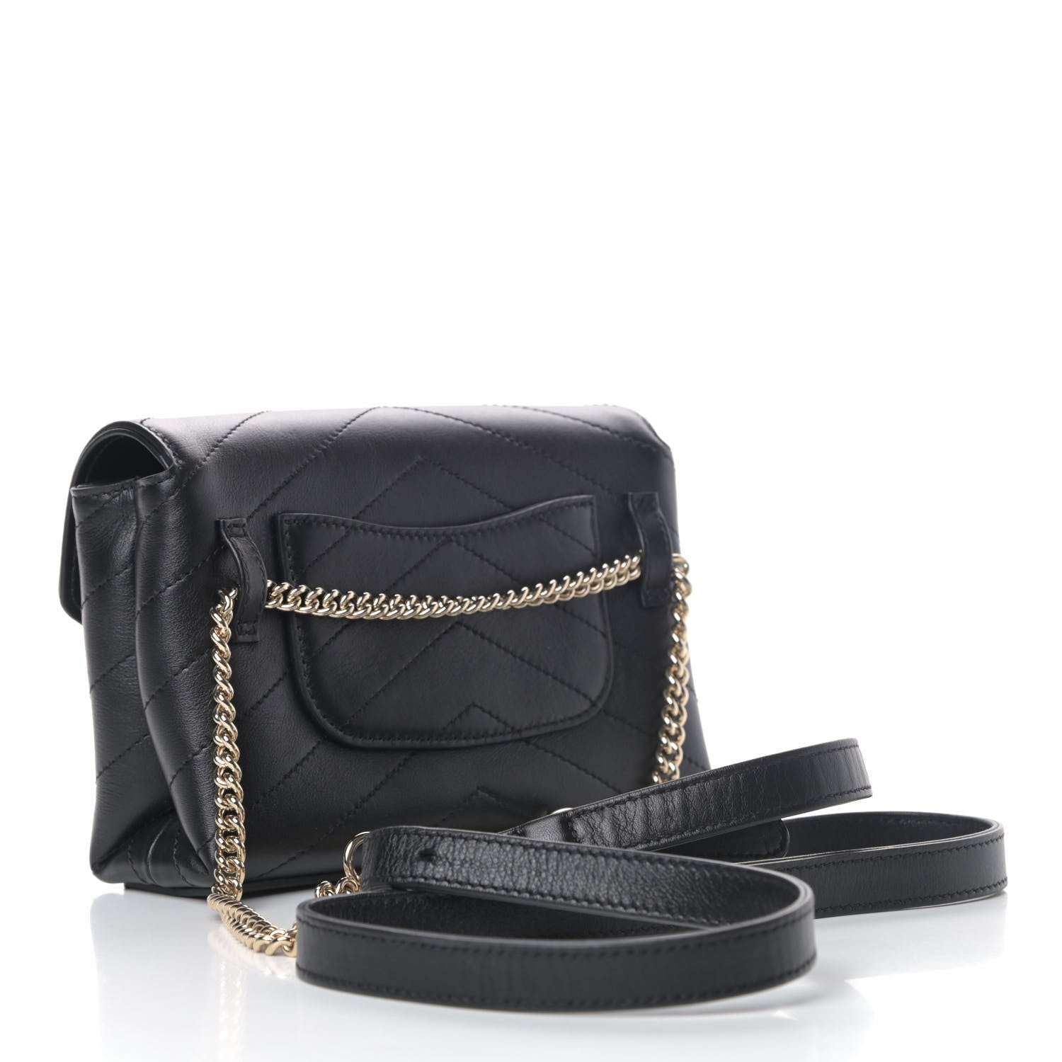 Chanel Calfskin Chevron Stitched Coco Waist Bag Black 2 of 4
