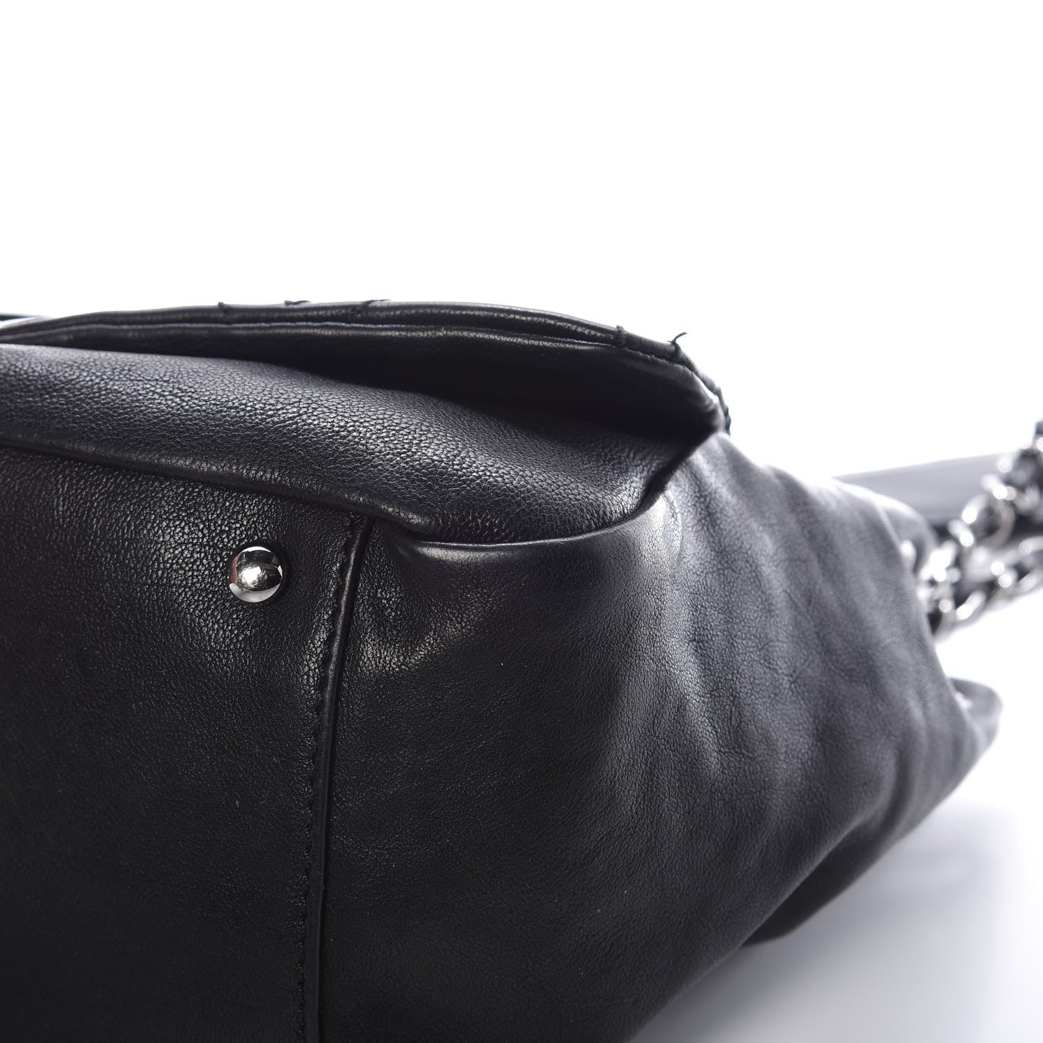 Chanel Calfskin Diamond Stitch Accordion Flap Black 9 of 12