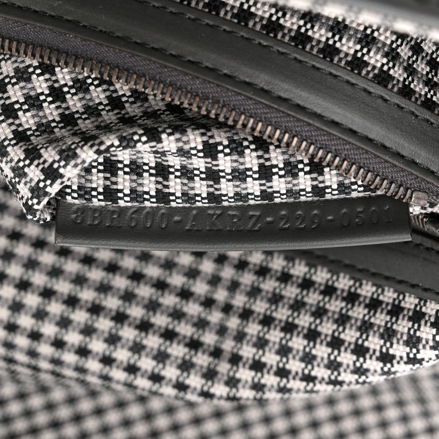 Fendi Wool Vitello King Houndstooth FF Embroidered Baguette Grigio Anthracite 7 of 10