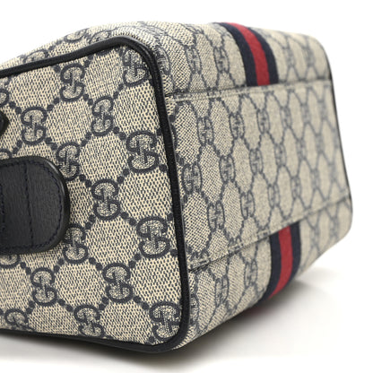 Gucci GG Supreme Monogram Textured Dollar Calfskin Web Mini Ophidia Top Handle Bag Beige Blue 9 of 10