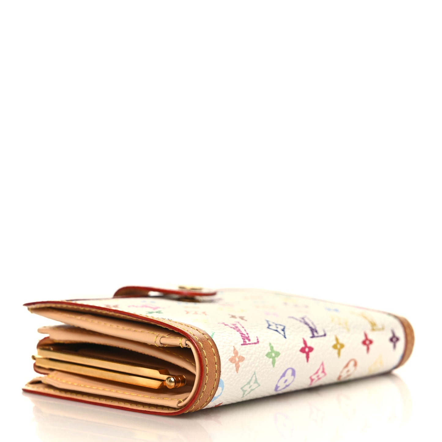 Monogram Multicolor French Purse Wallet White