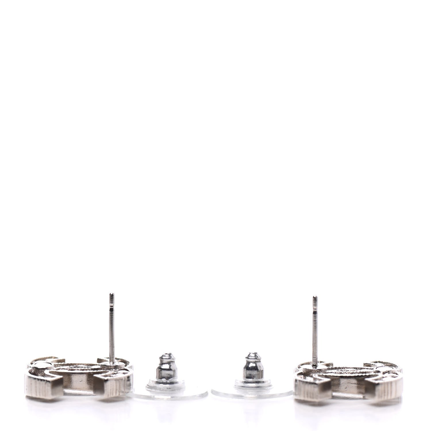 Chanel Crystal CC Earrings Silver 3 of 4