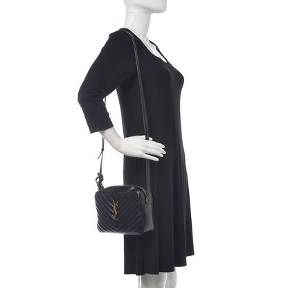 Saint Laurent Calfskin Matelasse Monogram Lou Camera Bag Black 2 of 8