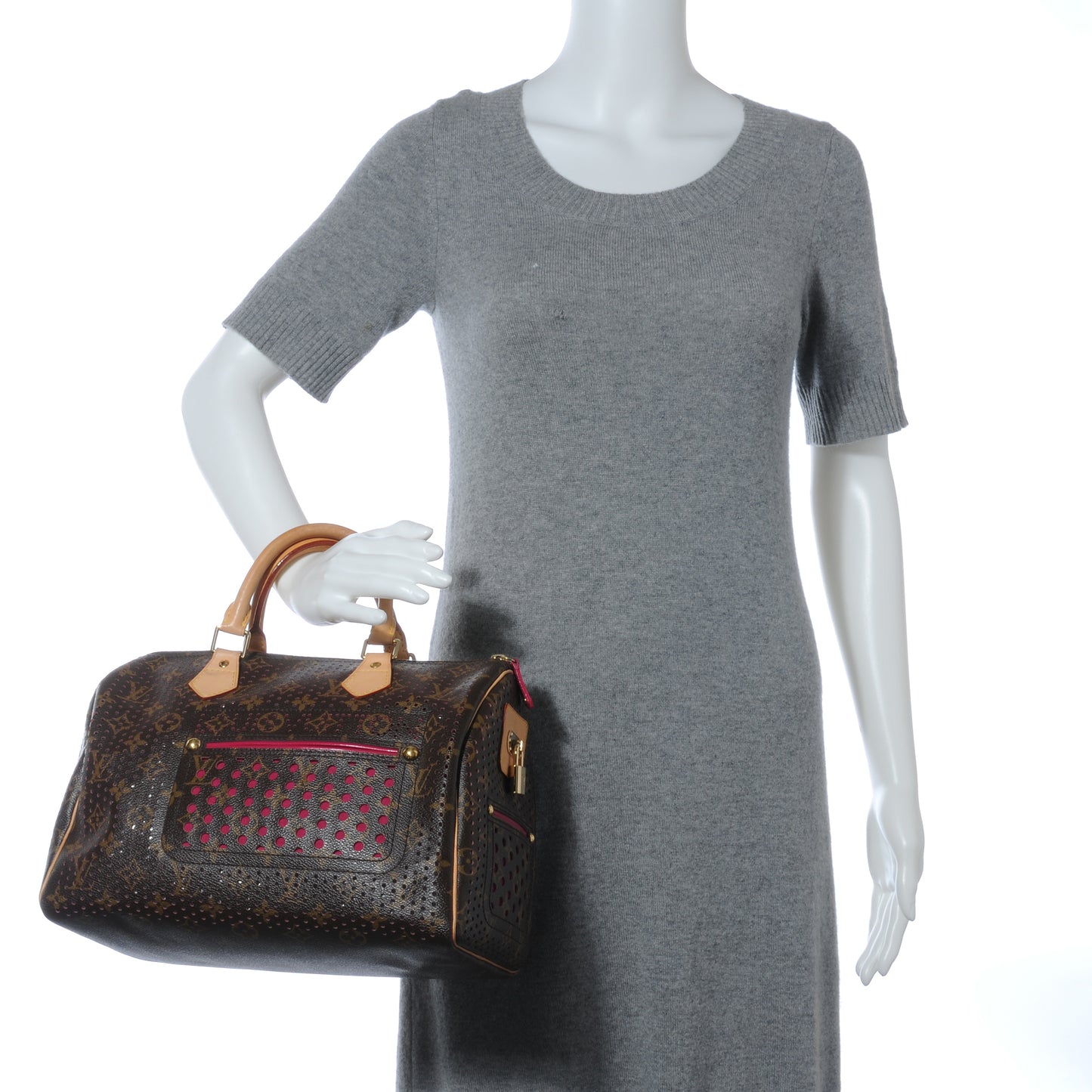 Monogram Perforated Speedy 30 Fuchsia