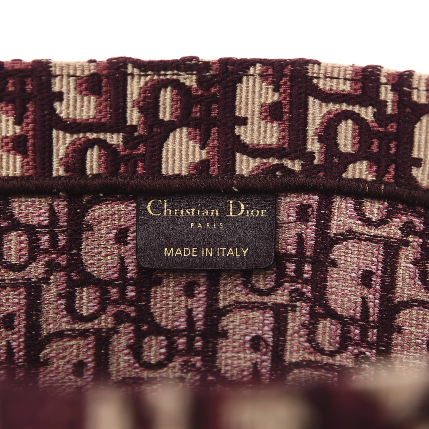 Christian Dior Oblique Large Book Tote Burgundy Multicolor 6 of 9