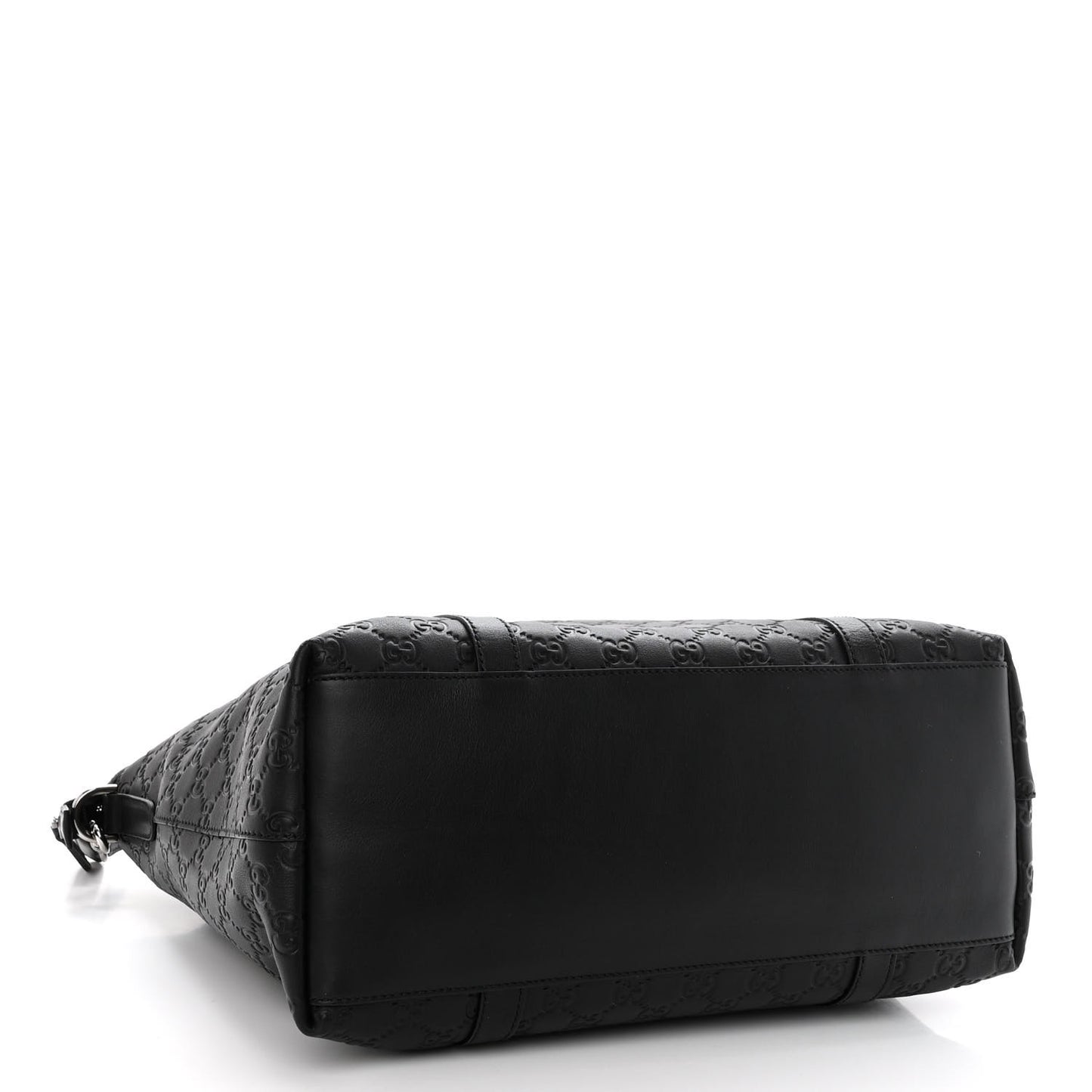Guccissima Large GG Charm Convertible Dome Satchel Black