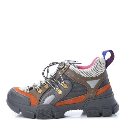 Gucci X SEGA Mesh Canvas Calfskin Womens Flashtrek Sneakers 37.5 White Box Pink Ardesia Loess 1 of 8