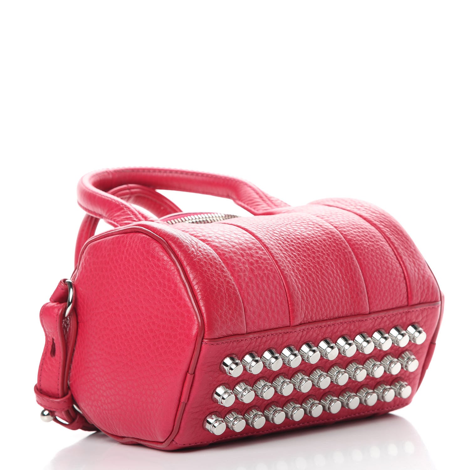 Alexander Wang Pebbled Lambskin Mini Rockie Fuchsia Rhodium Hardware 4 of 11