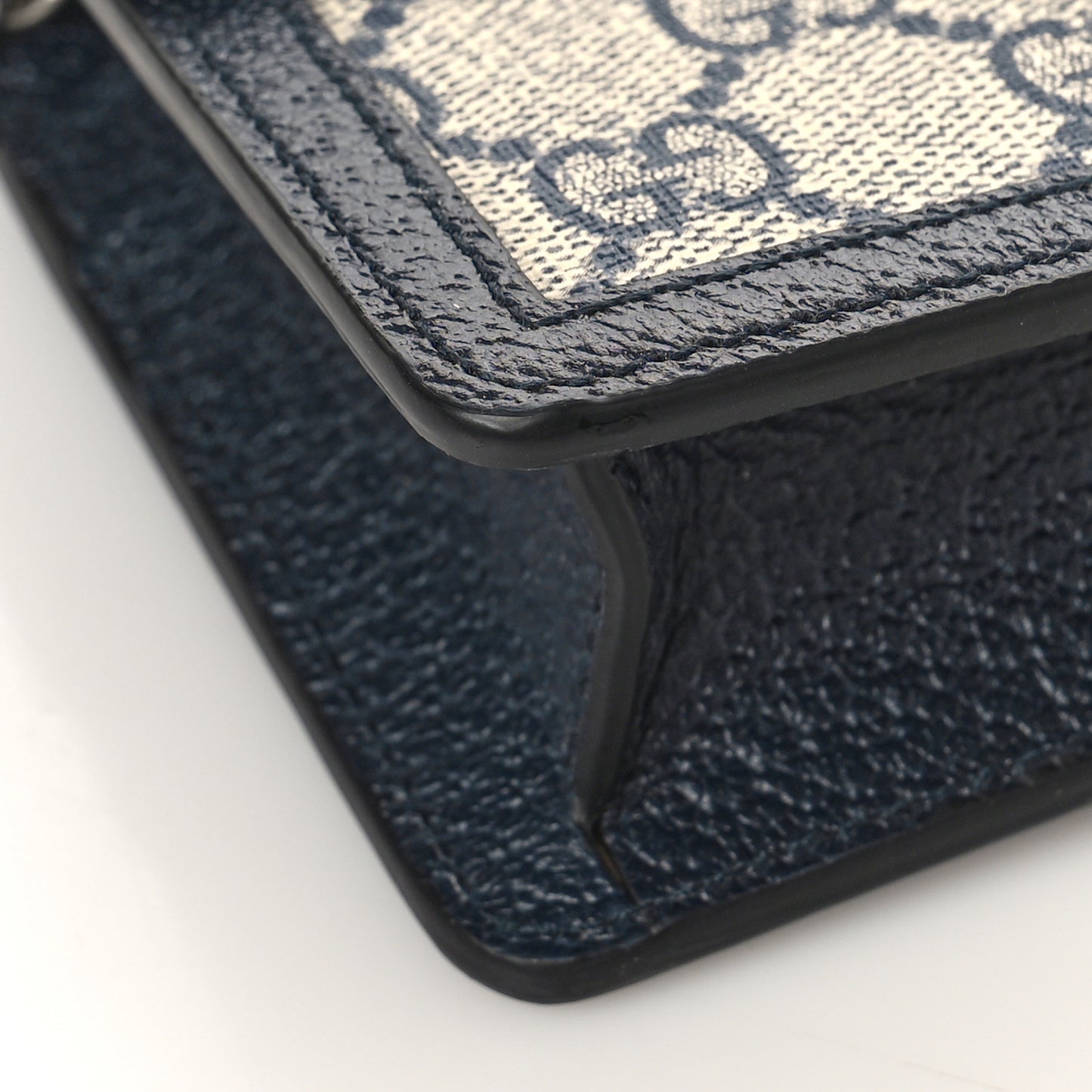 GG Supreme Monogram Textured Dollar Calfskin Super Mini Dionysus Shoulder Bag Beige Blue