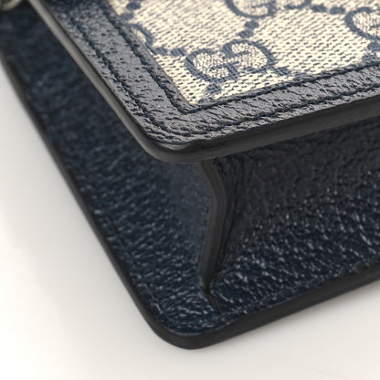 Gucci GG Supreme Monogram Textured Dollar Calfskin Super Mini Dionysus Shoulder Bag Beige Blue 7 of 9