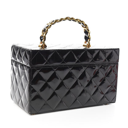 Chanel Patent Quilted Vanity Train Case Black 2 of 10