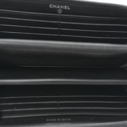 Chanel Caviar Quilted Boy Long Zip Around Wallet Black 5 of 8
