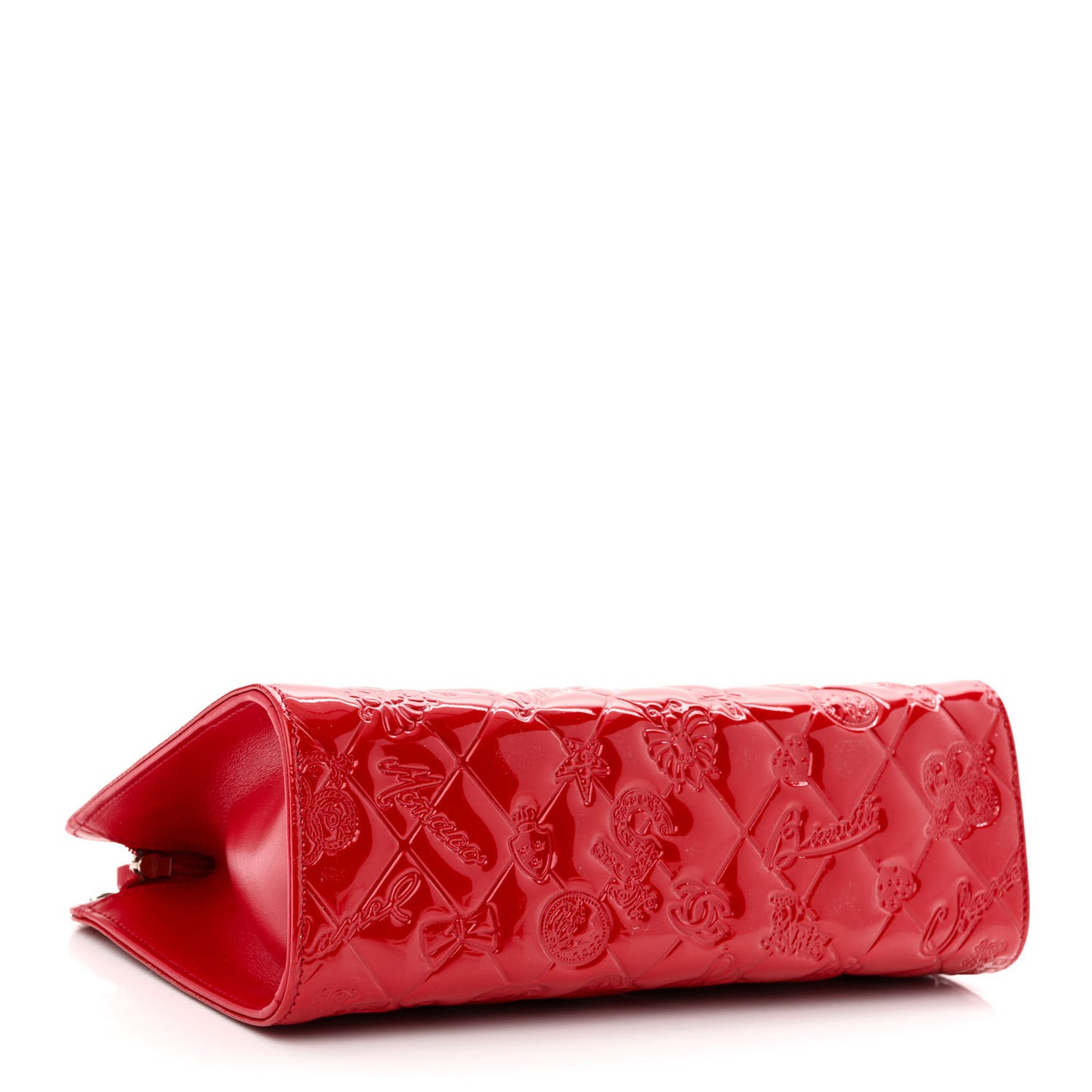 Patent Calfskin Lucky Symbols Pochette Red