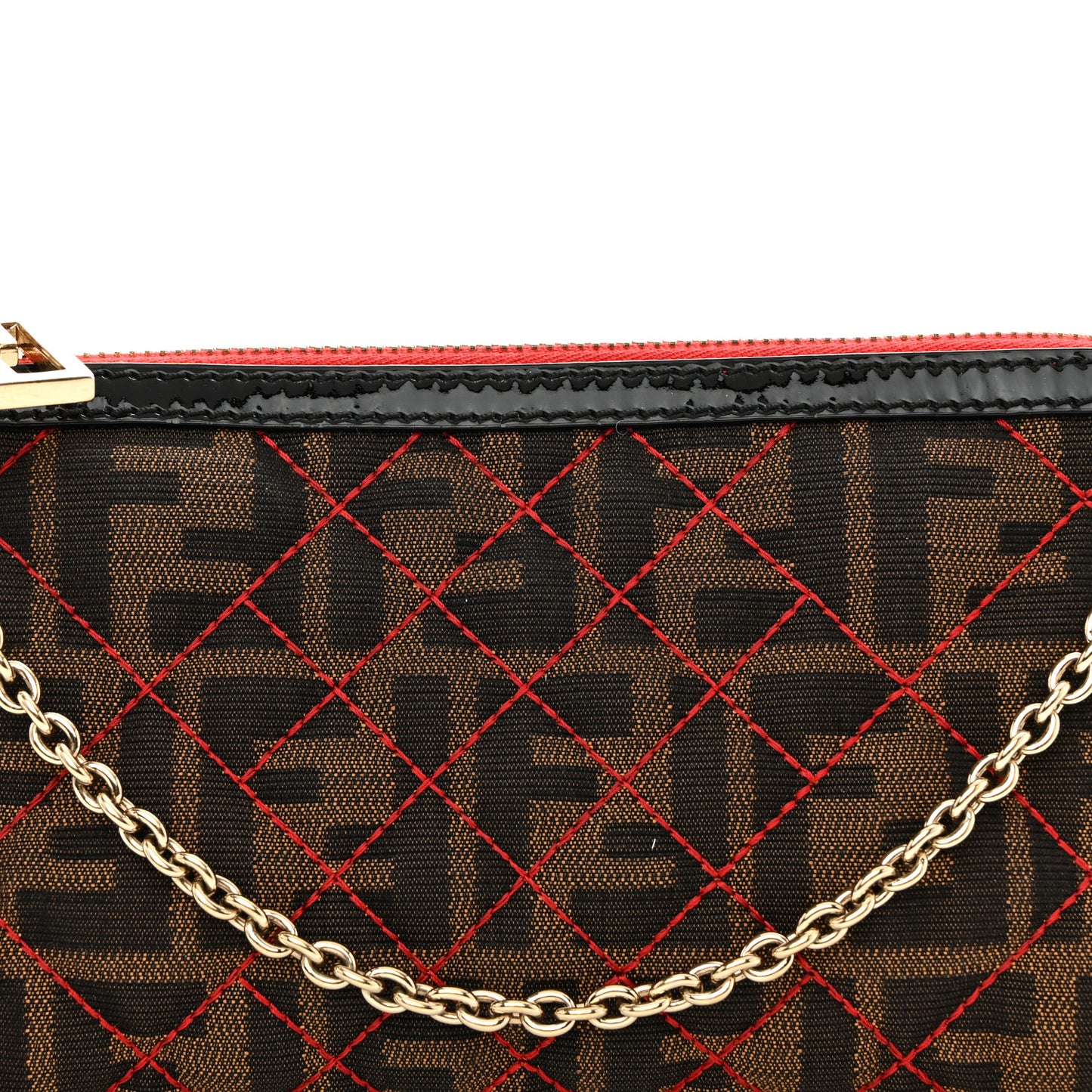Zucca Quilted Pochette Tobacco Red