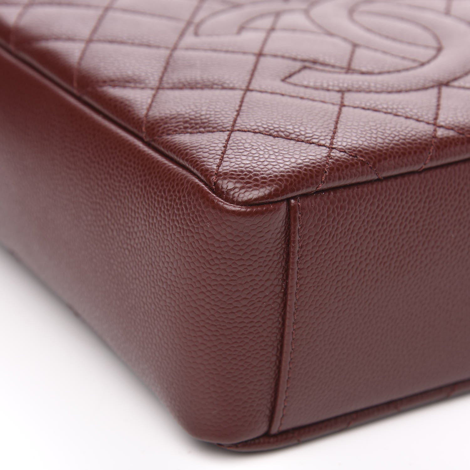 Chanel Caviar Quilted Petit Shopping Tote PST Burgundy 8 of 11