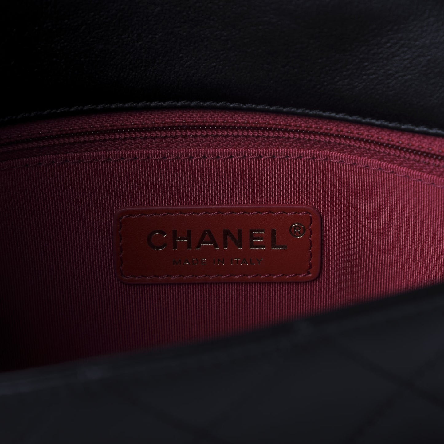 Calfskin Quilted Enchained Flap Black