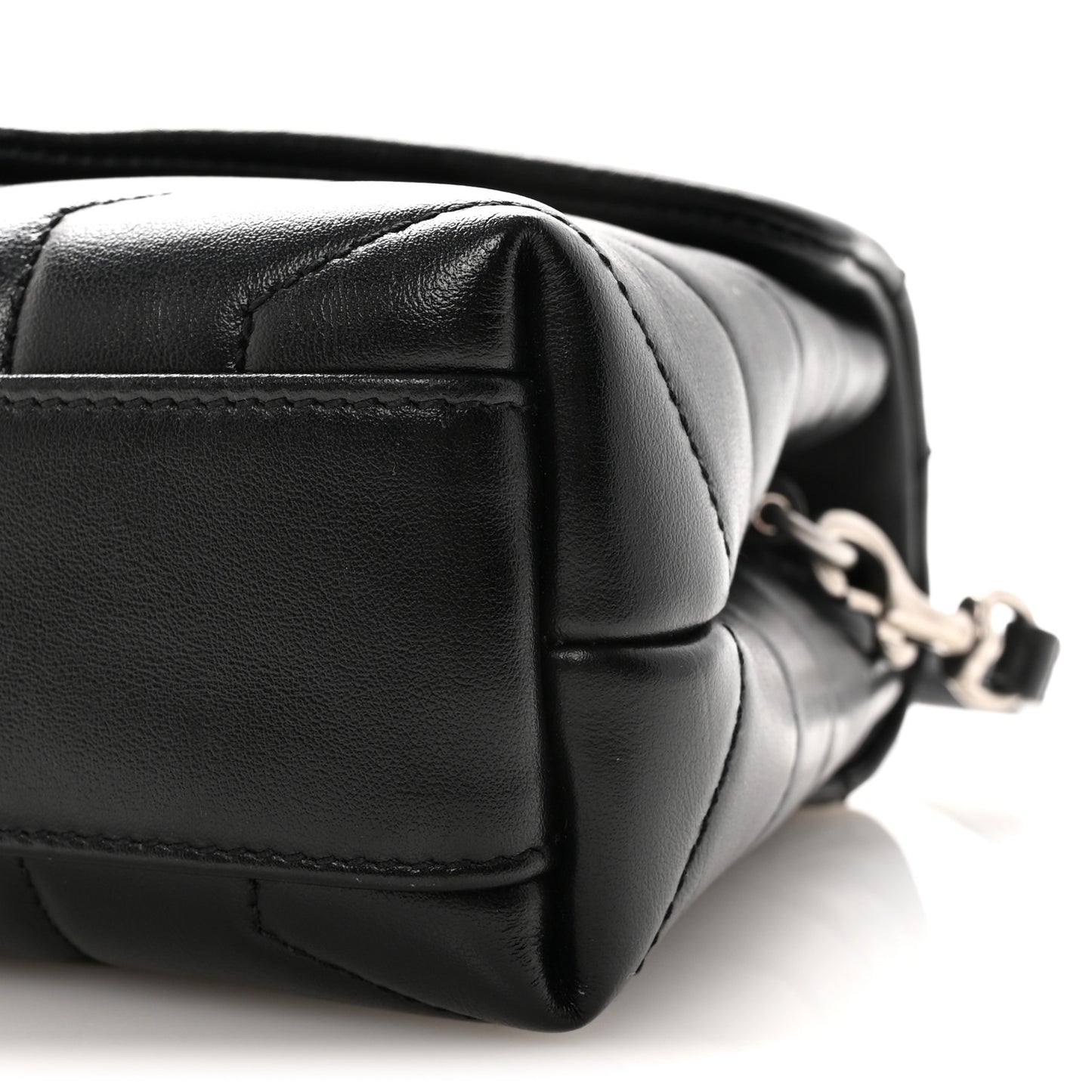 Calfskin Y Quilted Monogram Toy Loulou Crossbody Bag Black
