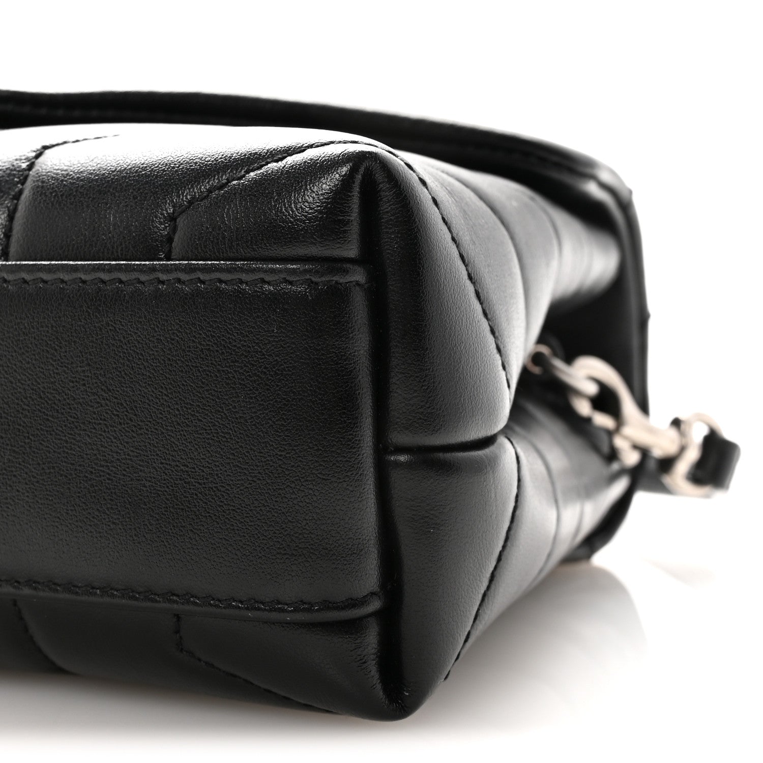 Saint Laurent Calfskin Y Quilted Monogram Toy Loulou Crossbody Bag Black 9 of 9