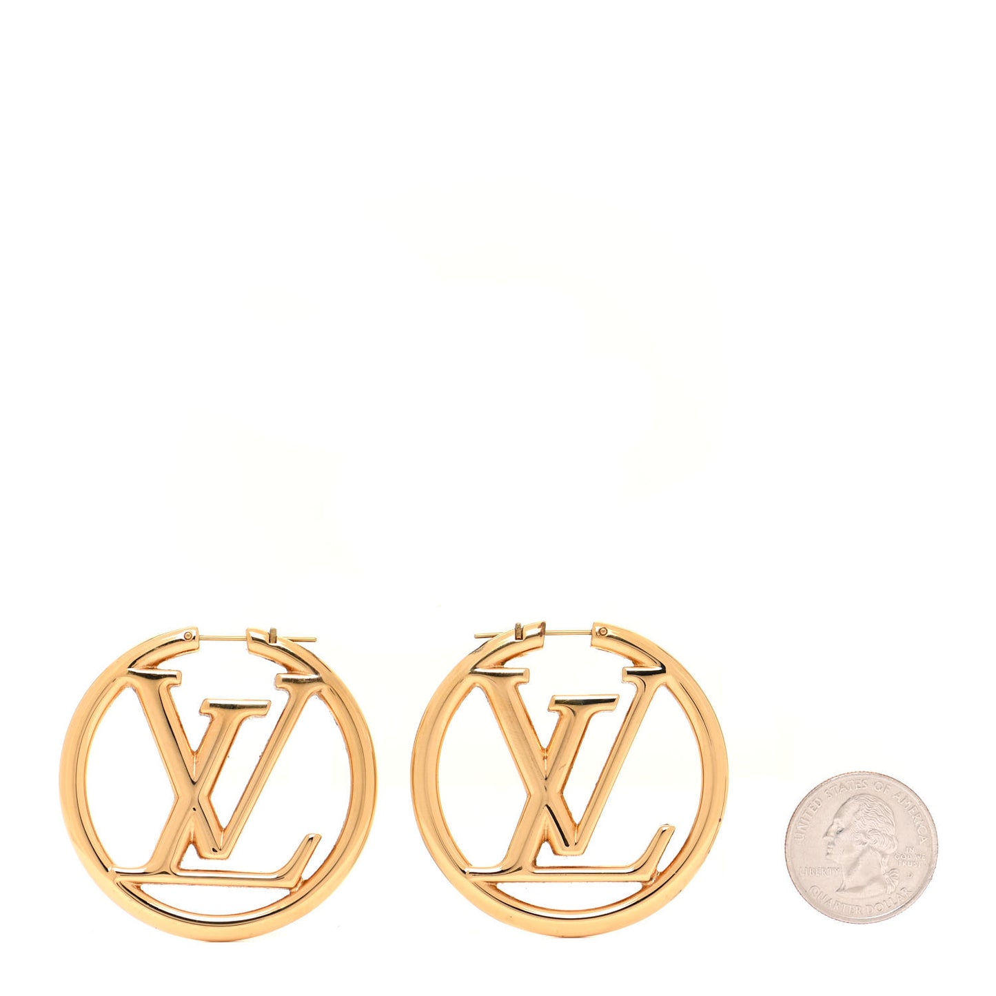 Metal Louise Hoop Earrings Gold