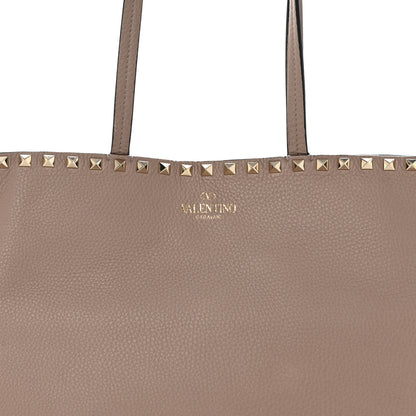 Valentino Garavani Grained Calfskin Rockstud Shoulder Tote Poudre 9 of 11