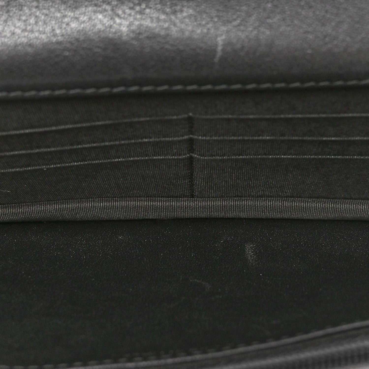 Chanel Metallic Goatskin Chevron Quilted Vintage Mademoiselle Wallet On Chain WOC Charcoal 5 of 11