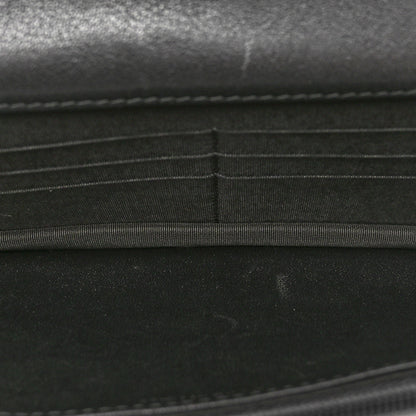 Chanel Metallic Goatskin Chevron Quilted Vintage Mademoiselle Wallet On Chain WOC Charcoal 5 of 11