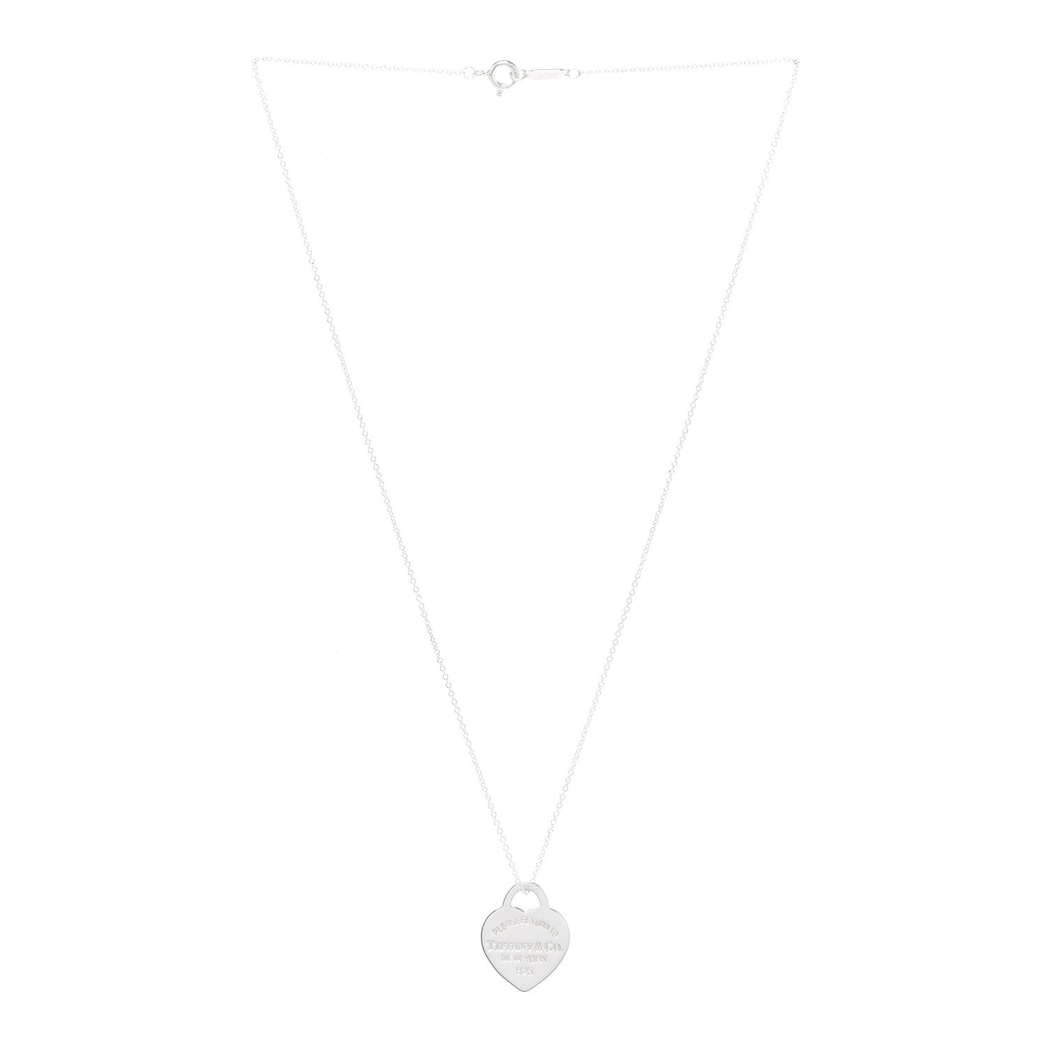 Tiffany Sterling Silver Small Return to Tiffany Heart Pendant Necklace 3 of 7