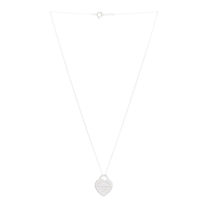 Tiffany Sterling Silver Small Return to Tiffany Heart Pendant Necklace 3 of 7