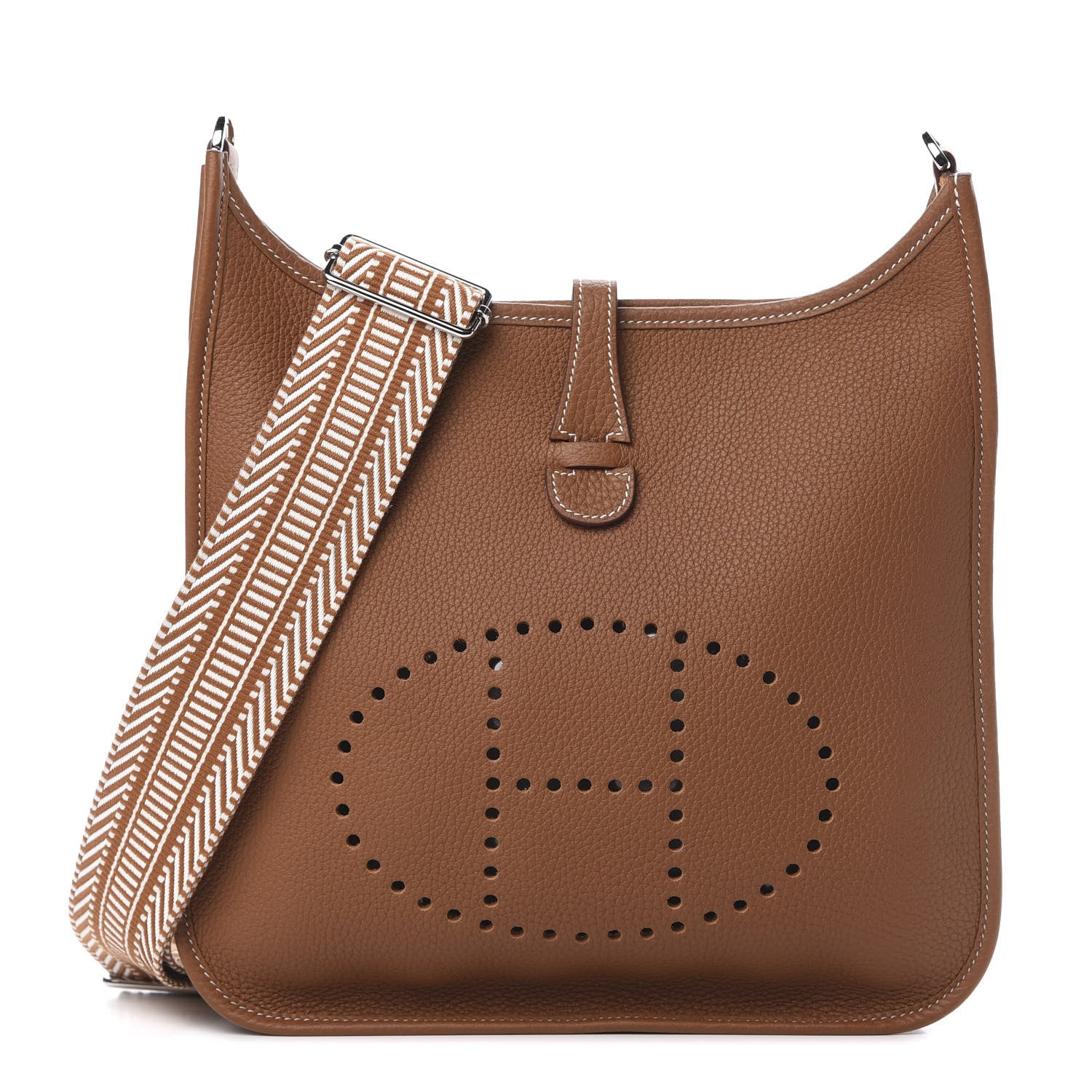 Hermes Taurillon Clemence Amazone Evelyne III PM Gold Ecru 1 of 9