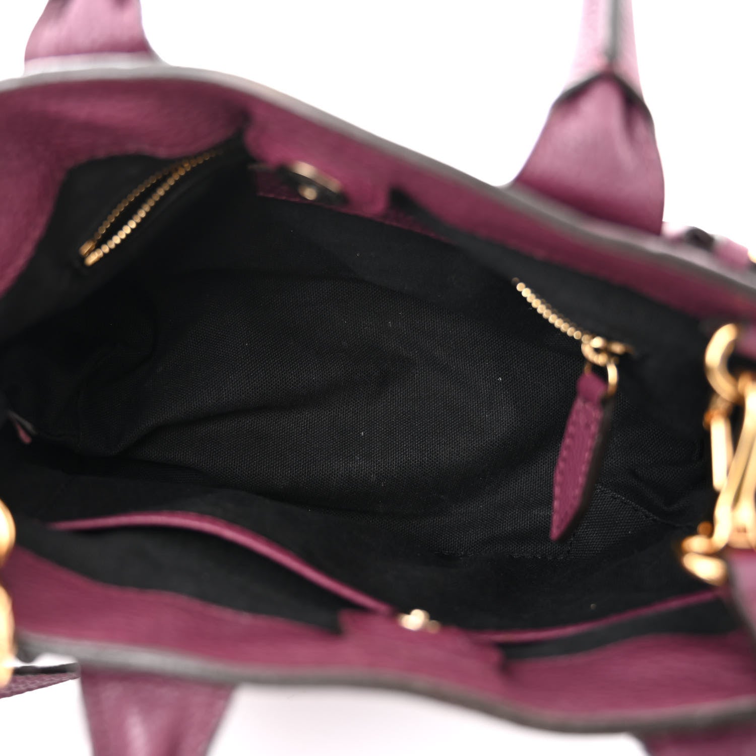 Burberry Grainy Calfskin House Check Small Banner Tote Elderberry 5 of 12