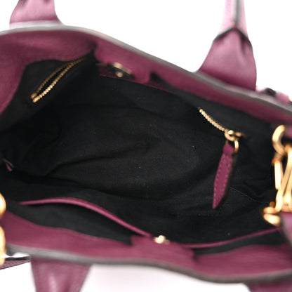 Burberry Grainy Calfskin House Check Small Banner Tote Elderberry 5 of 12