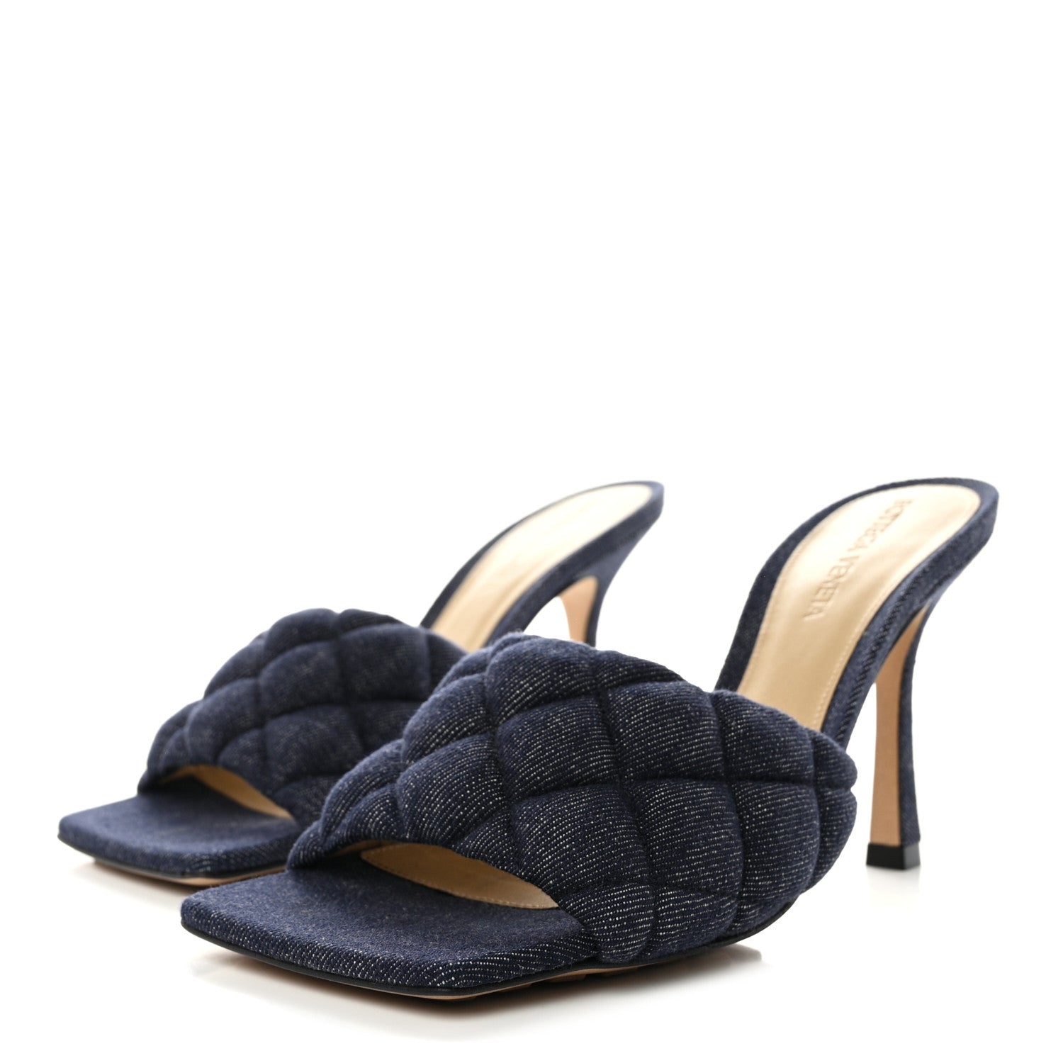 Bottega Veneta Denim Matelasse Padded Mule Sandals 36.5 Indigo 3 of 9